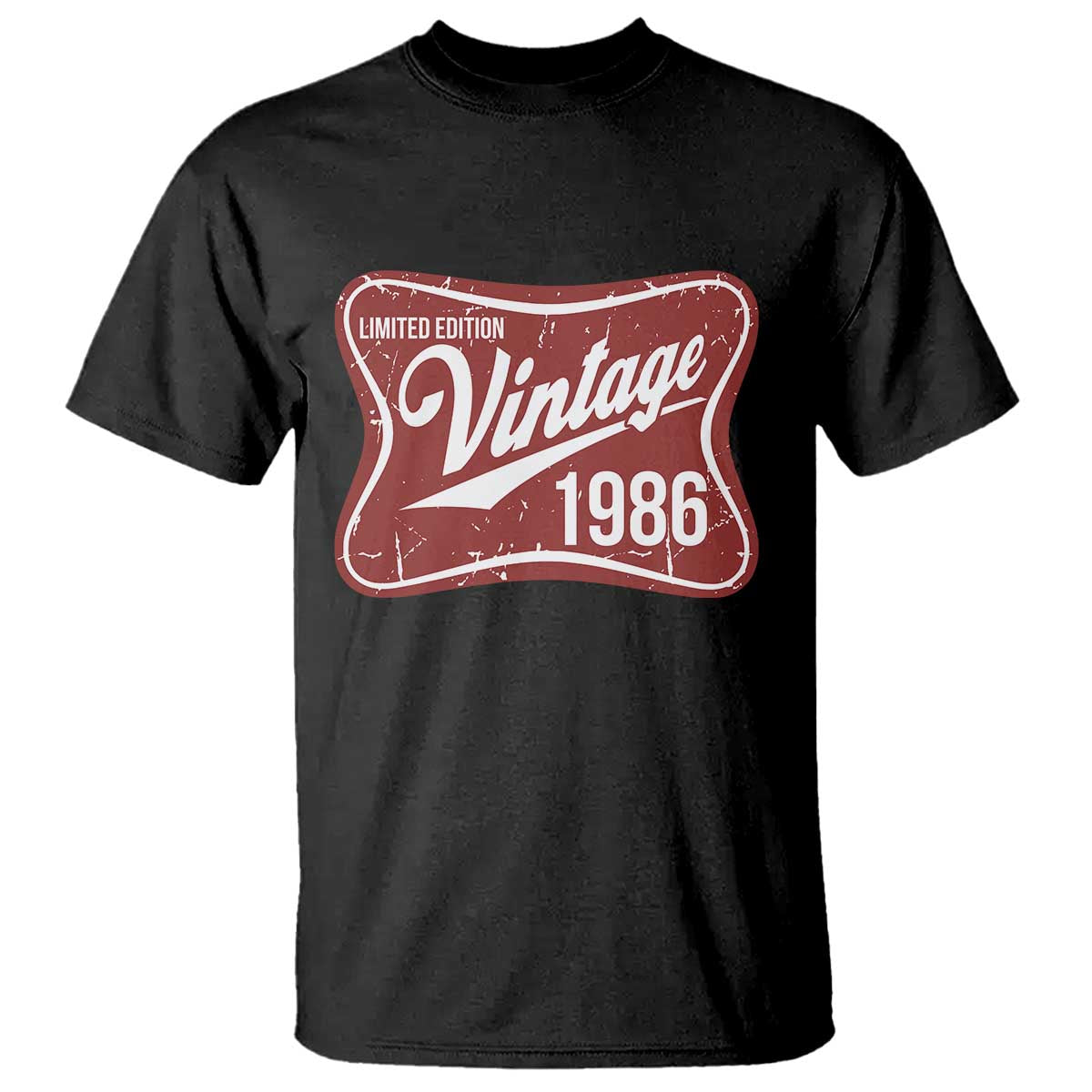 40th Birthday Beer Lover Vintage 1986 Limited Edition T Shirt Red Metal Beer Soft Sign Graphic TS11 Black Print Your Wear