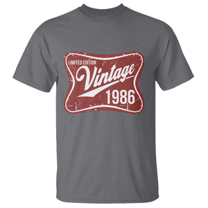 40th Birthday Beer Lover Vintage 1986 Limited Edition T Shirt Red Metal Beer Soft Sign Graphic
