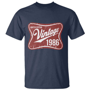 40th Birthday Beer Lover Vintage 1986 Limited Edition T Shirt Red Metal Beer Soft Sign Graphic