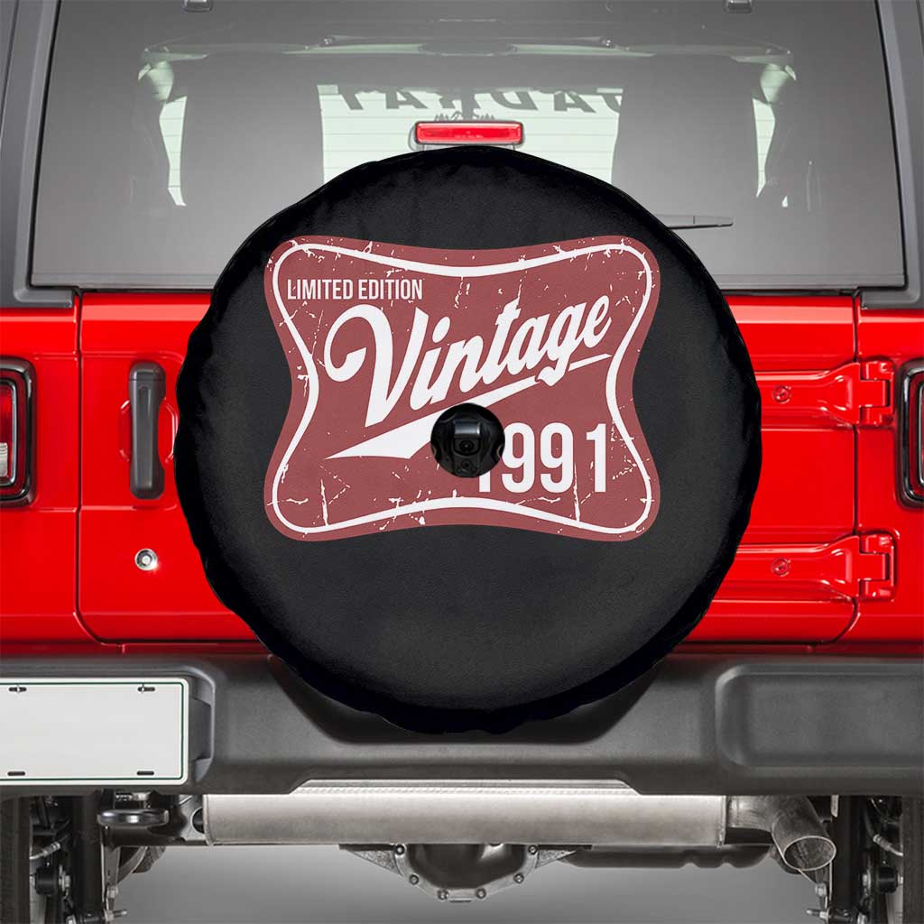 35th Birthday Beer Lover Vintage 1991 Limited Edition Spare Tire Cover Red Metal Beer Soft Sign Graphic