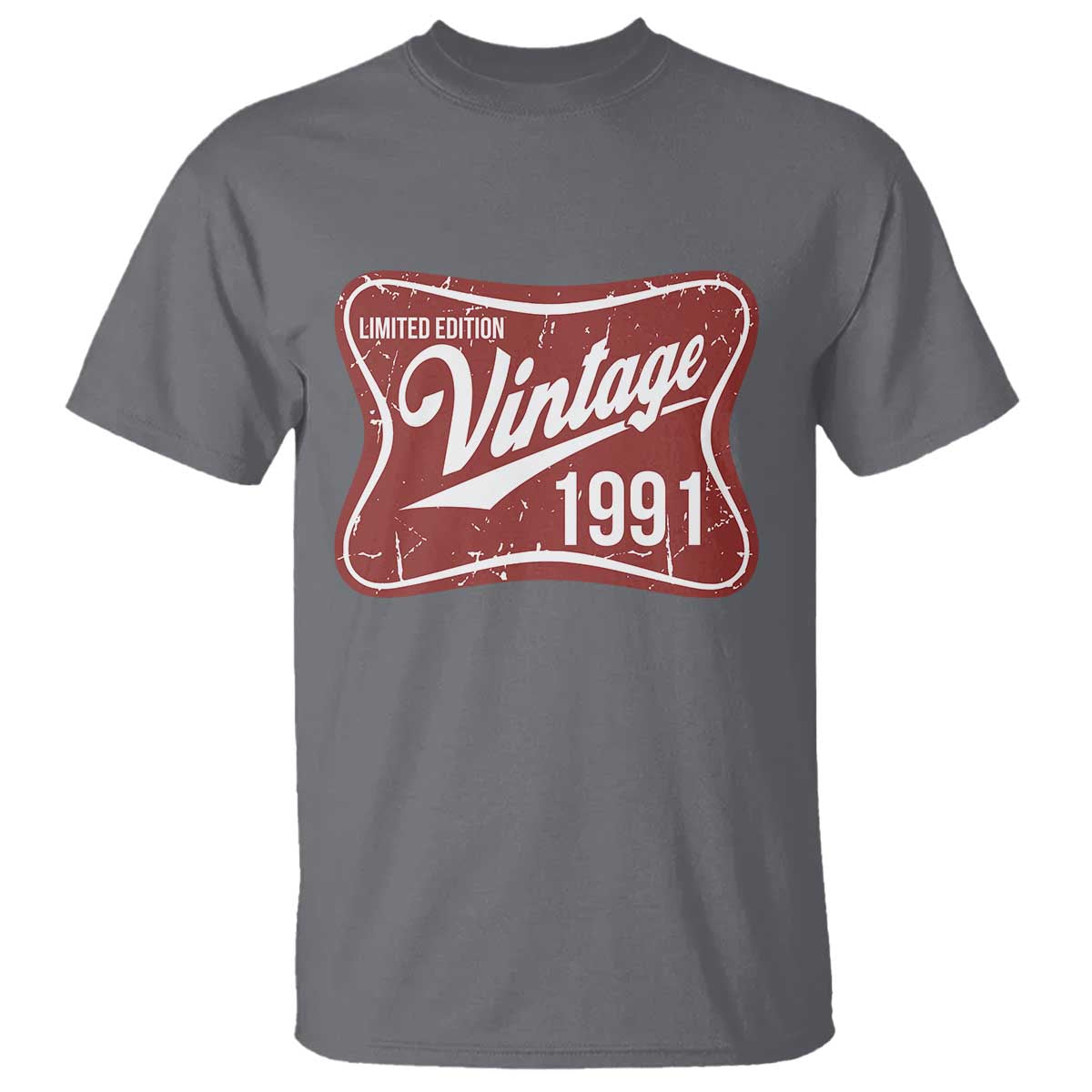 35th Birthday Beer Lover Vintage 1991 Limited Edition T Shirt Red Metal Beer Soft Sign Graphic