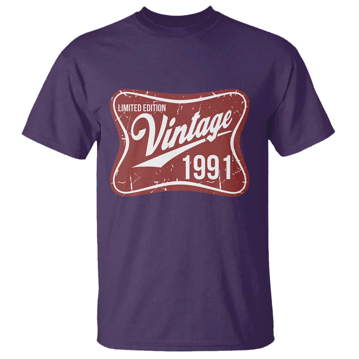 35th Birthday Beer Lover Vintage 1991 Limited Edition T Shirt Red Metal Beer Soft Sign Graphic
