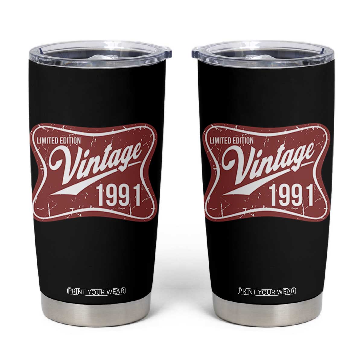 35th Birthday Beer Lover Vintage 1991 Limited Edition Tumbler Cup Red Metal Beer Soft Sign Graphic