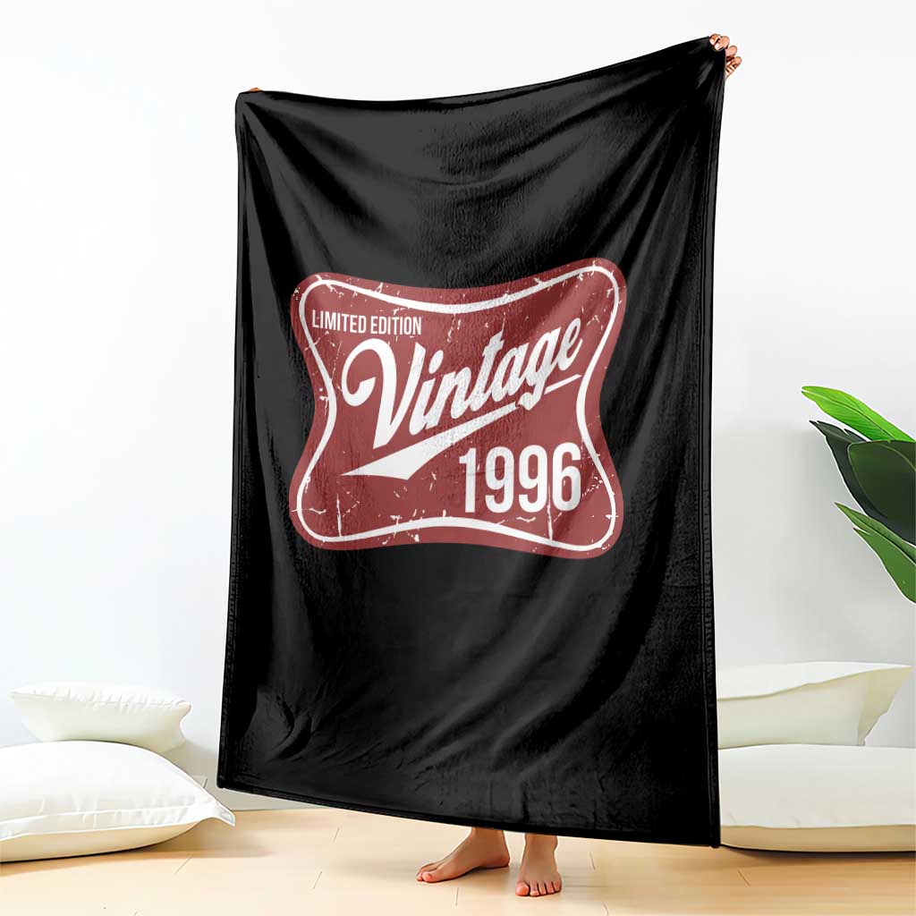30th Birthday Beer Lover Vintage 1996 Limited Edition Throw Blanket Red Metal Beer Soft Sign Graphic