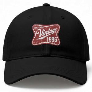 30th Birthday Beer Lover Vintage 1996 Limited Edition Baseball Cap Red Metal Beer Soft Sign Graphic