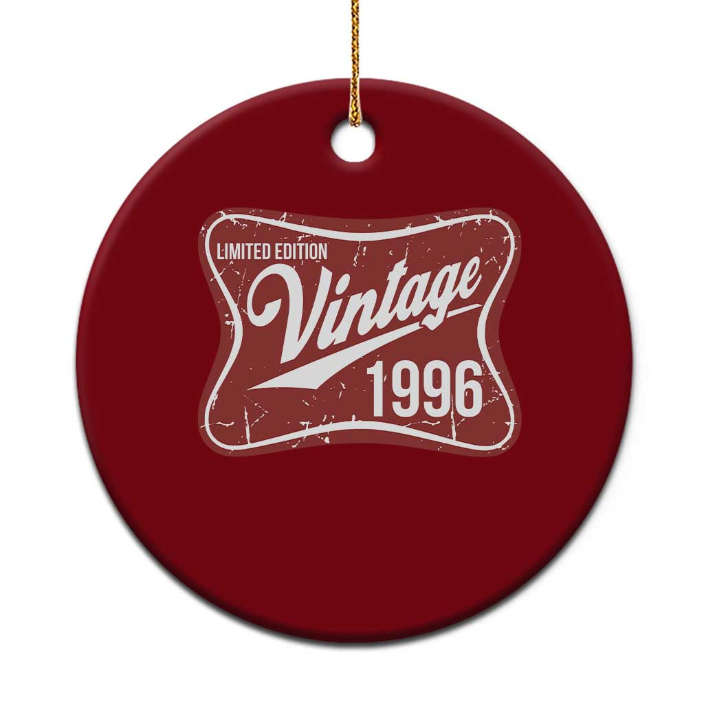 30th Birthday Beer Lover Vintage 1996 Limited Edition Ceramic Ornament Red Metal Beer Soft Sign Graphic TS11 1pc Red Print Your Wear