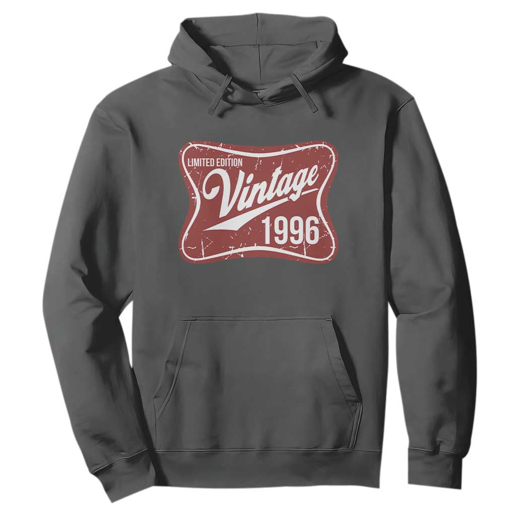 30th Birthday Beer Lover Vintage 1996 Limited Edition Hoodie Red Metal Beer Soft Sign Graphic