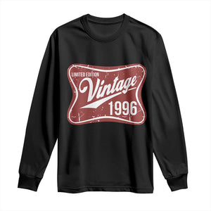 30th Birthday Beer Lover Vintage 1996 Limited Edition Long Sleeve Shirt Red Metal Beer Soft Sign Graphic