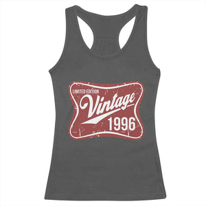 30th Birthday Beer Lover Vintage 1996 Limited Edition Racerback Tank Top Red Metal Beer Soft Sign Graphic