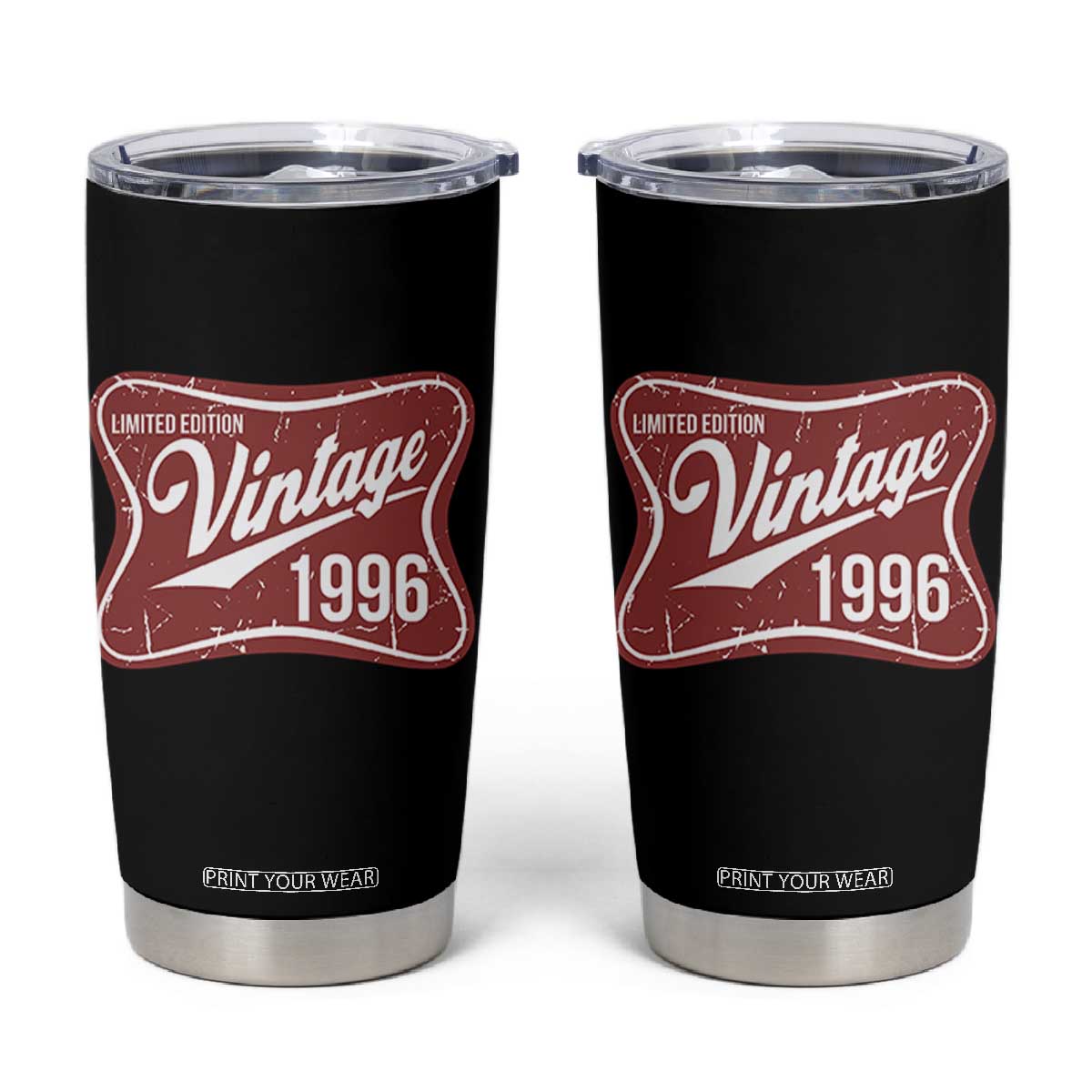 30th Birthday Beer Lover Vintage 1996 Limited Edition Tumbler Cup Red Metal Beer Soft Sign Graphic