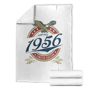 70th Birthday Beer Lover Vintage 1956 Limited Edition Throw Blanket Bald Eagle