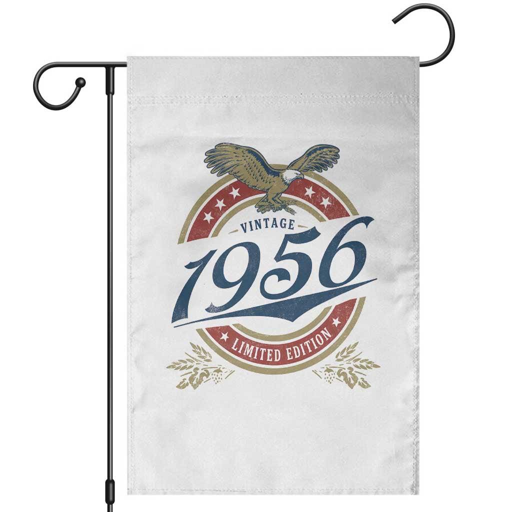 70th Birthday Beer Lover Vintage 1956 Limited Edition Garden Flag Bald Eagle TS11 White Print Your Wear