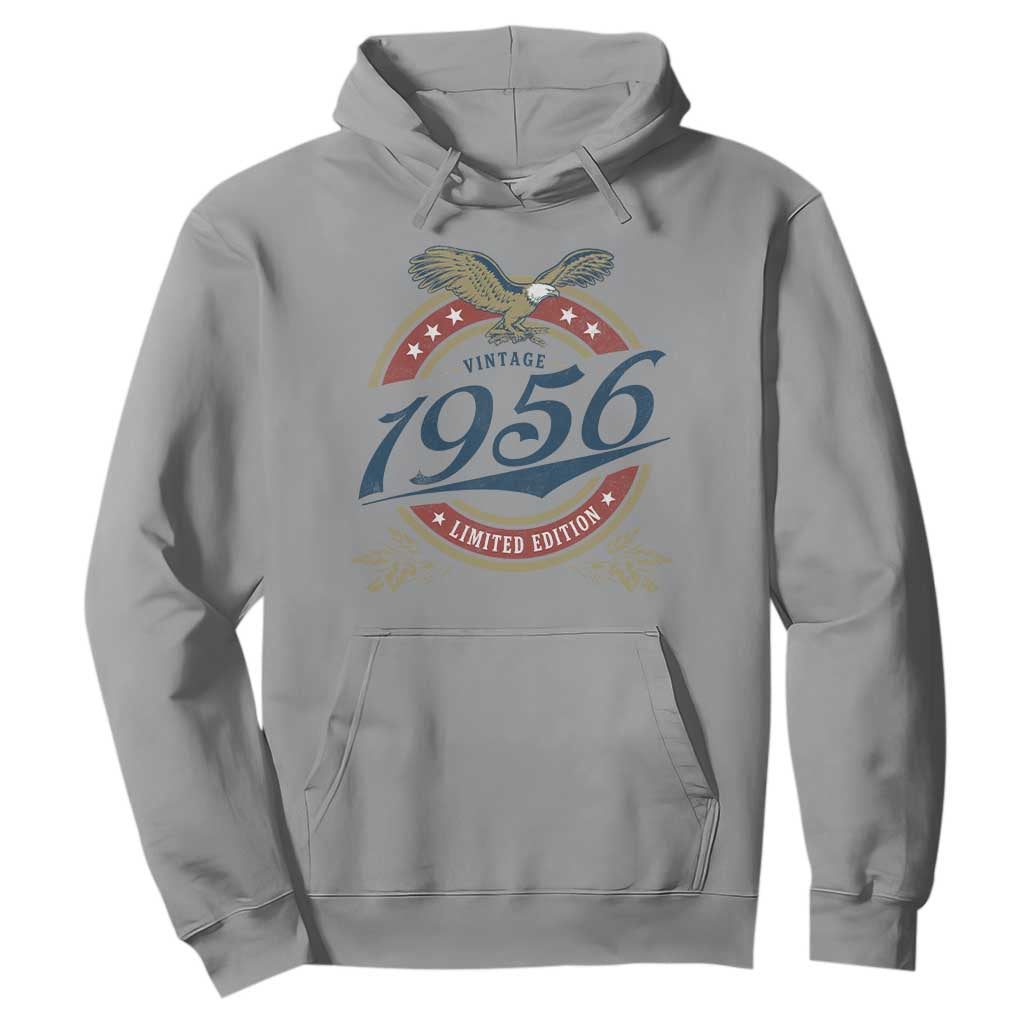 70th Birthday Beer Lover Vintage 1956 Limited Edition Hoodie Bald Eagle