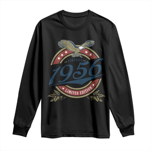 70th Birthday Beer Lover Vintage 1956 Limited Edition Long Sleeve Shirt Bald Eagle