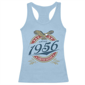 70th Birthday Beer Lover Vintage 1956 Limited Edition Racerback Tank Top Bald Eagle
