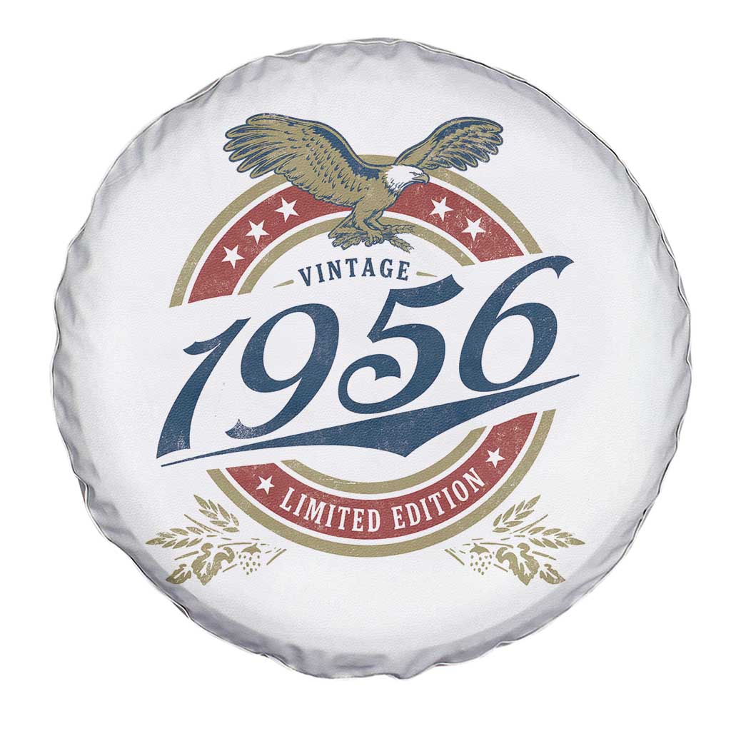 70th Birthday Beer Lover Vintage 1956 Limited Edition Spare Tire Cover Bald Eagle