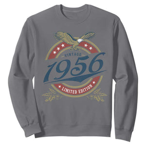 70th Birthday Beer Lover Vintage 1956 Limited Edition Sweatshirt Bald Eagle