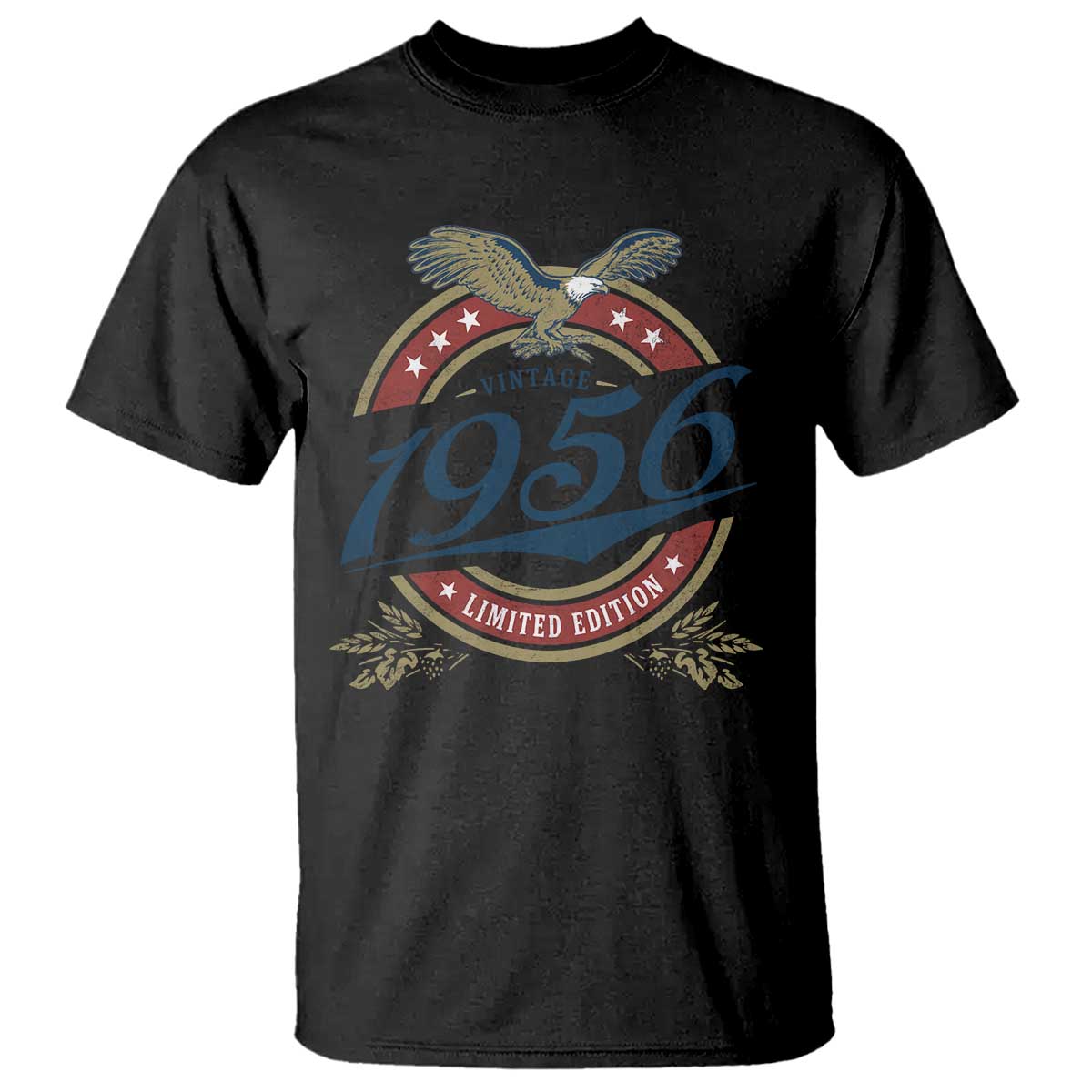 70th Birthday Beer Lover Vintage 1956 Limited Edition T Shirt Bald Eagle