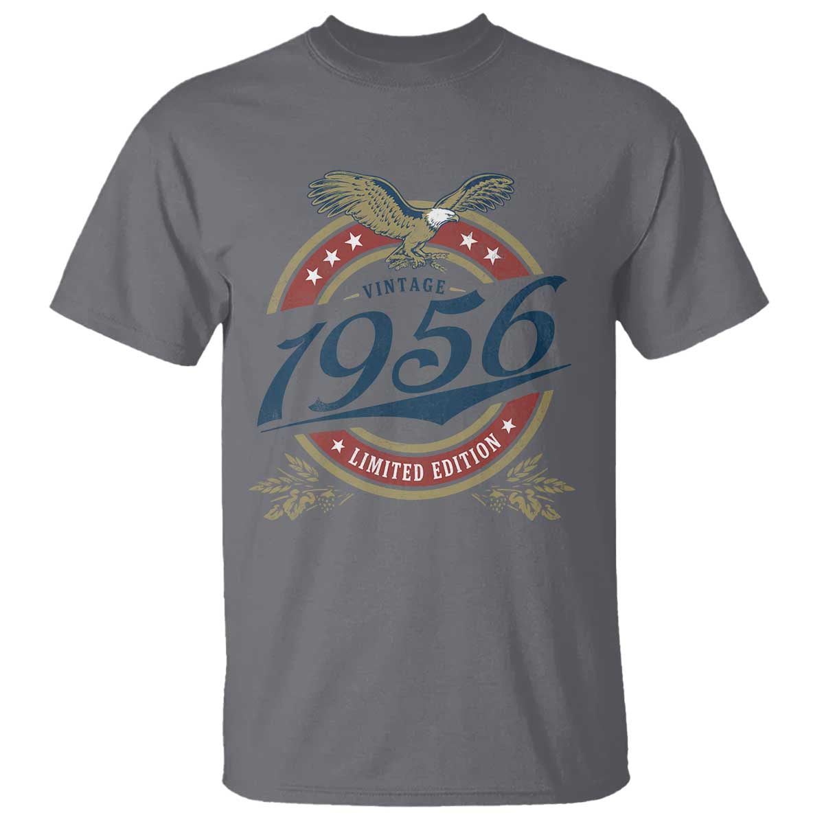 70th Birthday Beer Lover Vintage 1956 Limited Edition T Shirt Bald Eagle