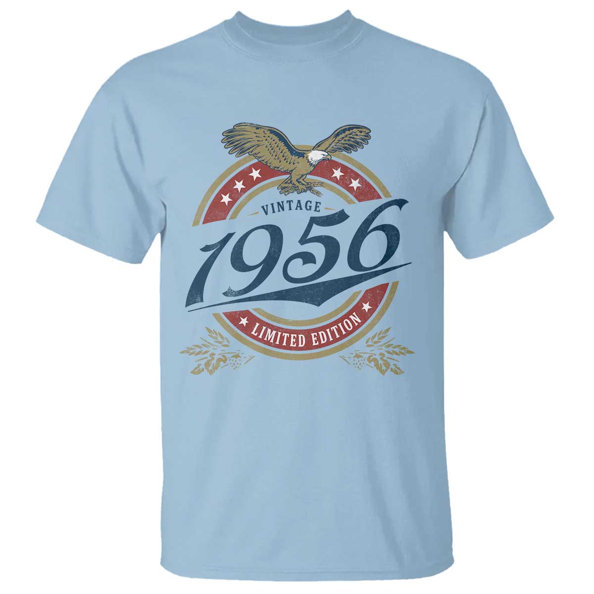 70th Birthday Beer Lover Vintage 1956 Limited Edition T Shirt Bald Eagle