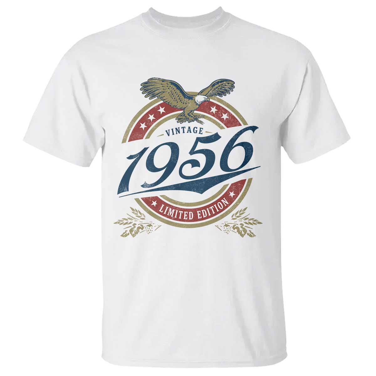 70th Birthday Beer Lover Vintage 1956 Limited Edition T Shirt Bald Eagle