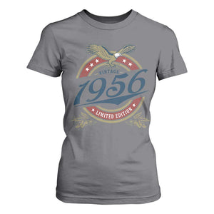 70th Birthday Beer Lover Vintage 1956 Limited Edition T Shirt For Women Bald Eagle