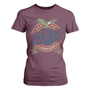 70th Birthday Beer Lover Vintage 1956 Limited Edition T Shirt For Women Bald Eagle