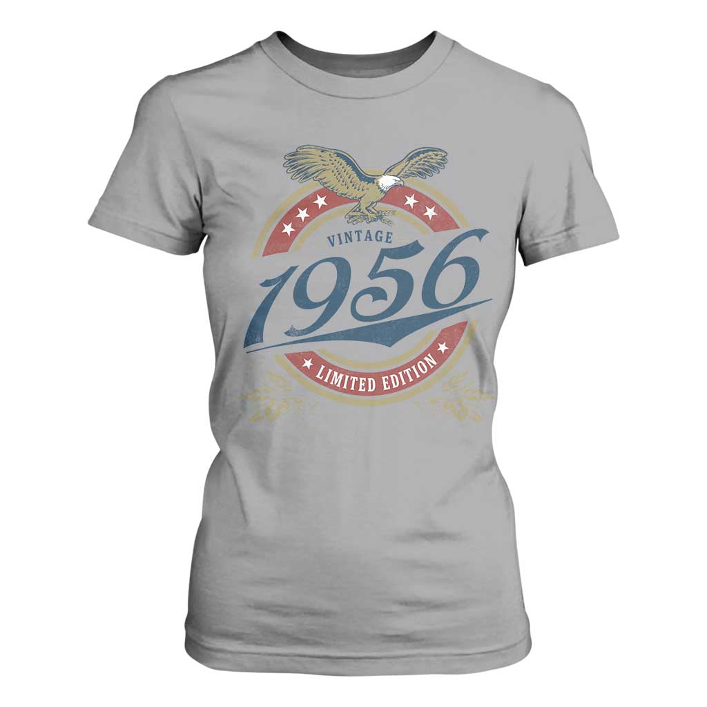 70th Birthday Beer Lover Vintage 1956 Limited Edition T Shirt For Women Bald Eagle