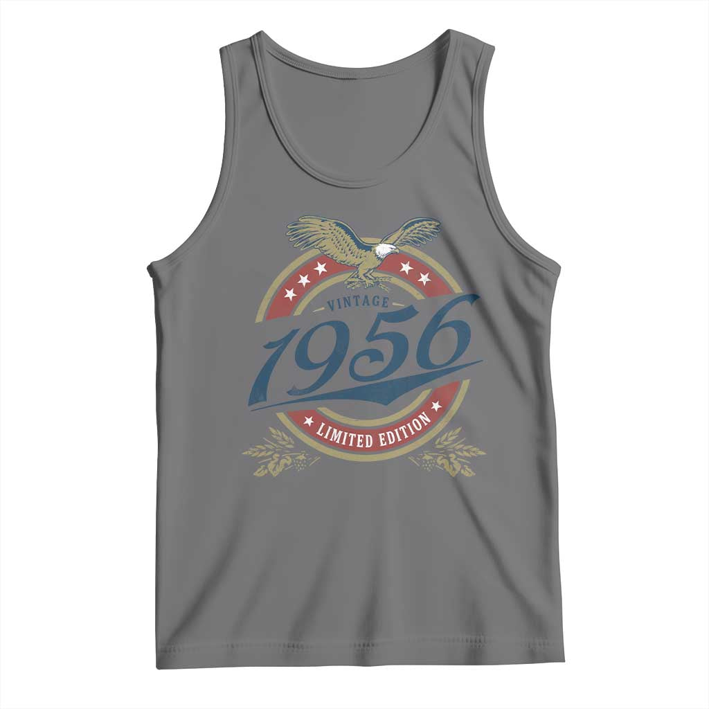 70th Birthday Beer Lover Vintage 1956 Limited Edition Tank Top Bald Eagle