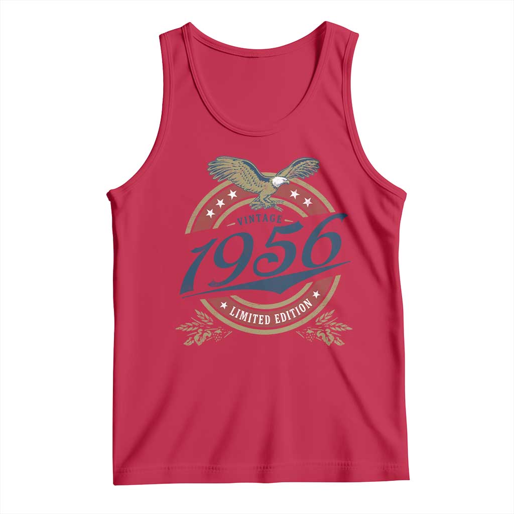 70th Birthday Beer Lover Vintage 1956 Limited Edition Tank Top Bald Eagle