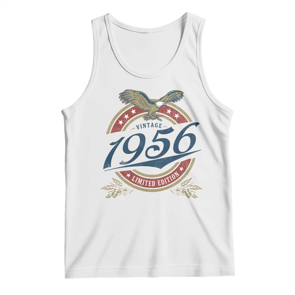 70th Birthday Beer Lover Vintage 1956 Limited Edition Tank Top Bald Eagle TS11 White Print Your Wear