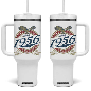 70th Birthday Beer Lover Vintage 1956 Limited Edition Tumbler With Handle Bald Eagle