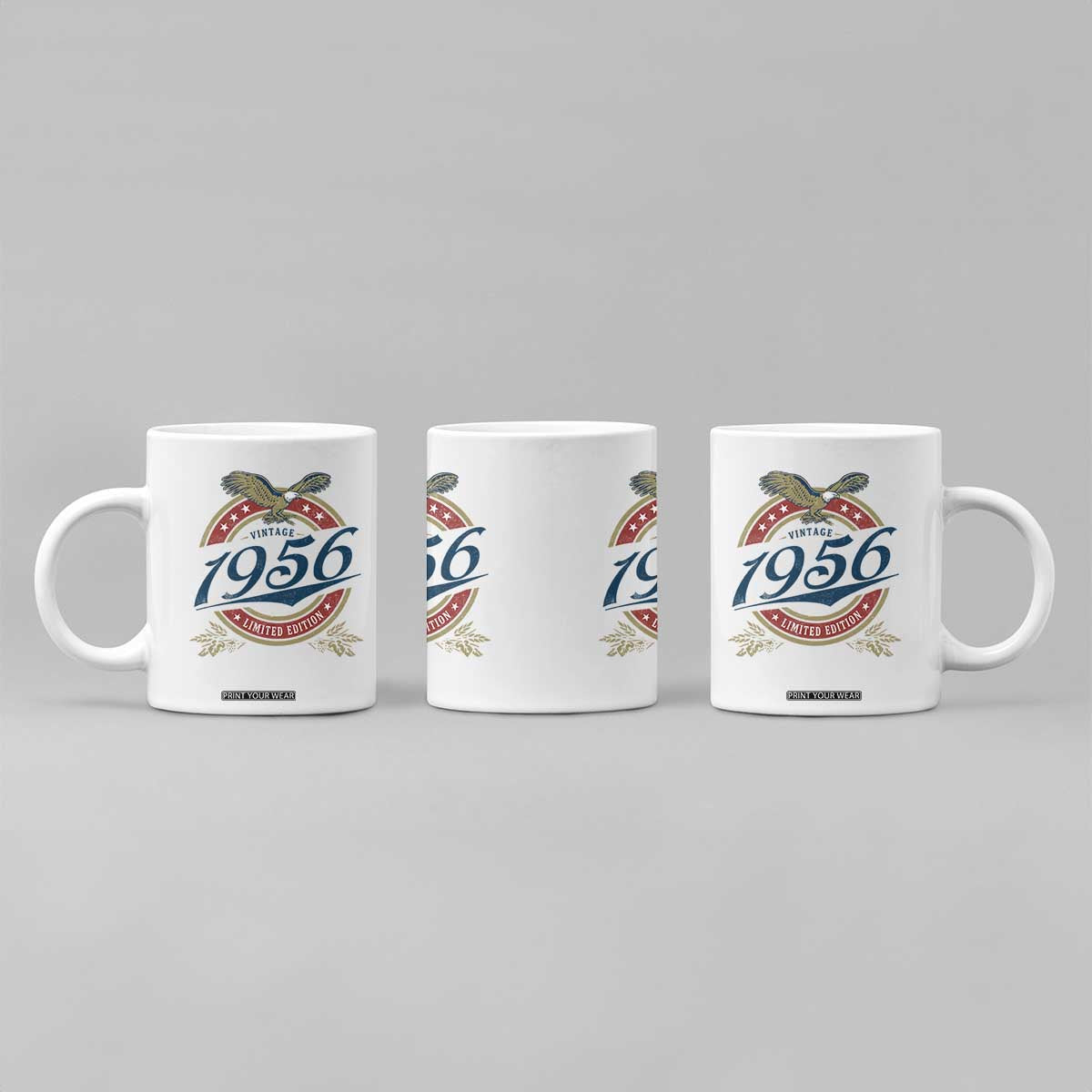 70th Birthday Beer Lover Vintage 1956 Limited Edition Coffee Mug Bald Eagle