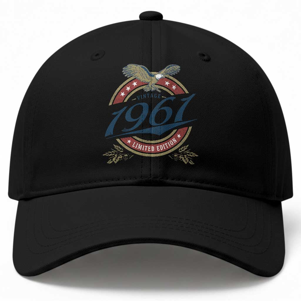 65th Birthday Beer Lover Vintage 1961 Limited Edition Baseball Cap Bald Eagle TS11 Print Your Wear