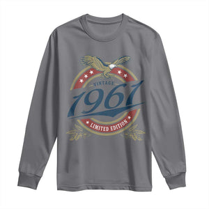 65th Birthday Beer Lover Vintage 1961 Limited Edition Long Sleeve Shirt Bald Eagle