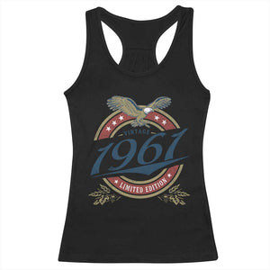 65th Birthday Beer Lover Vintage 1961 Limited Edition Racerback Tank Top Bald Eagle