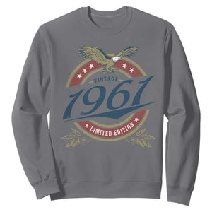 65th Birthday Beer Lover Vintage 1961 Limited Edition Sweatshirt Bald Eagle