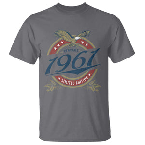 65th Birthday Beer Lover Vintage 1961 Limited Edition T Shirt Bald Eagle