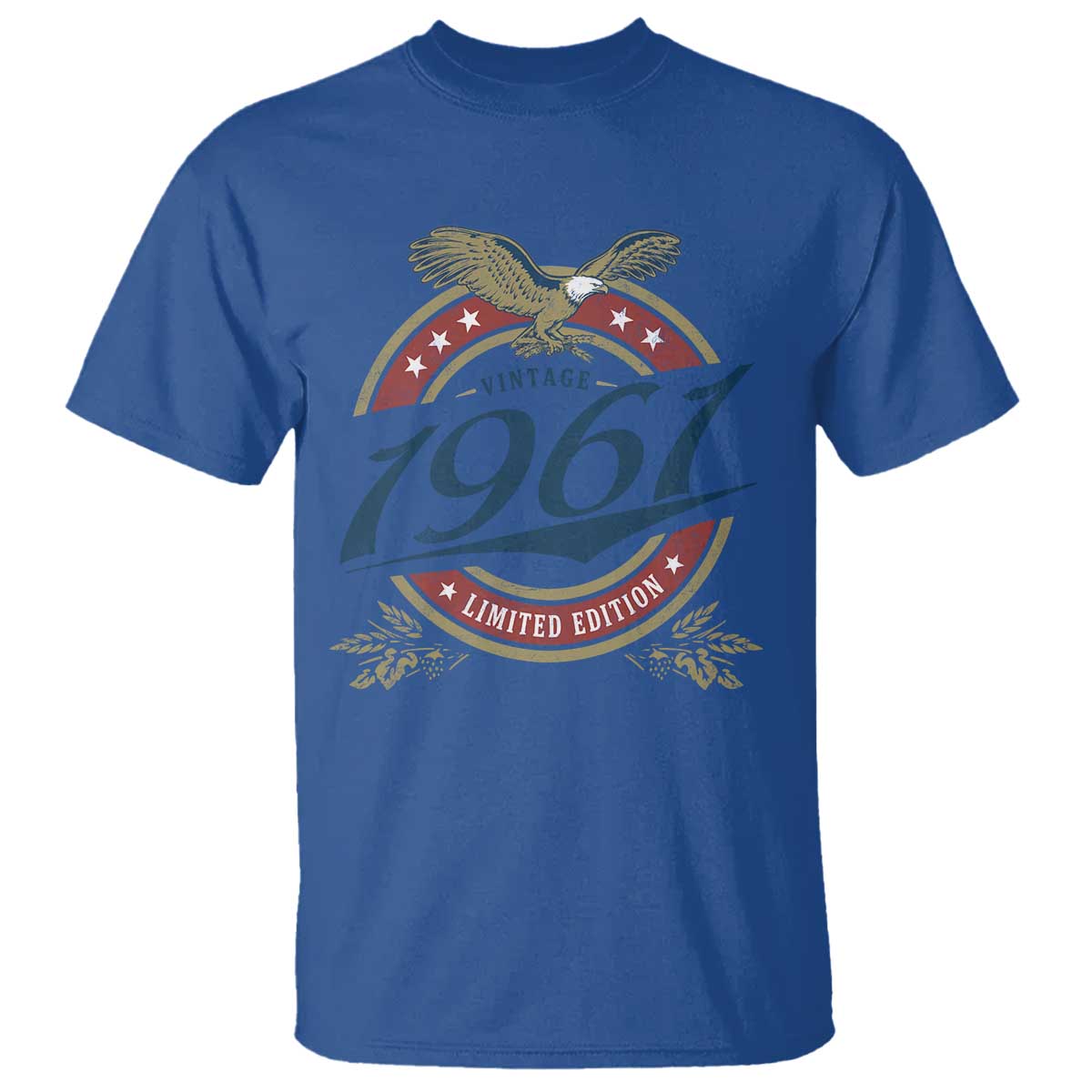 65th Birthday Beer Lover Vintage 1961 Limited Edition T Shirt Bald Eagle