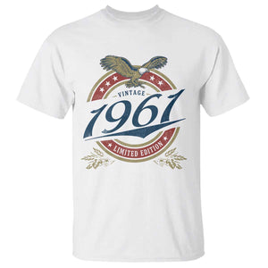 65th Birthday Beer Lover Vintage 1961 Limited Edition T Shirt Bald Eagle