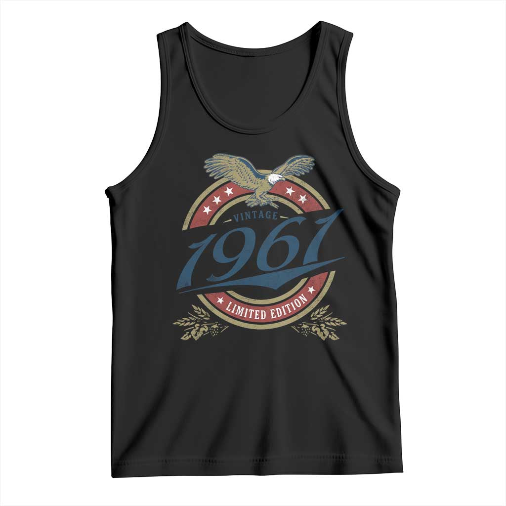 65th Birthday Beer Lover Vintage 1961 Limited Edition Tank Top Bald Eagle