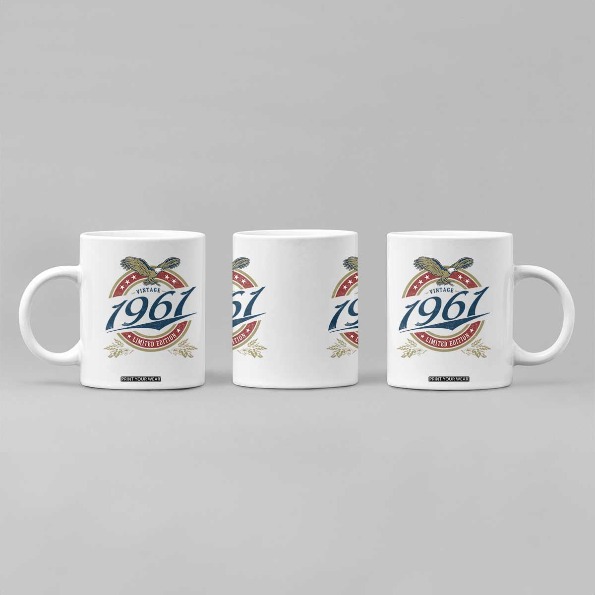 65th Birthday Beer Lover Vintage 1961 Limited Edition Coffee Mug Bald Eagle