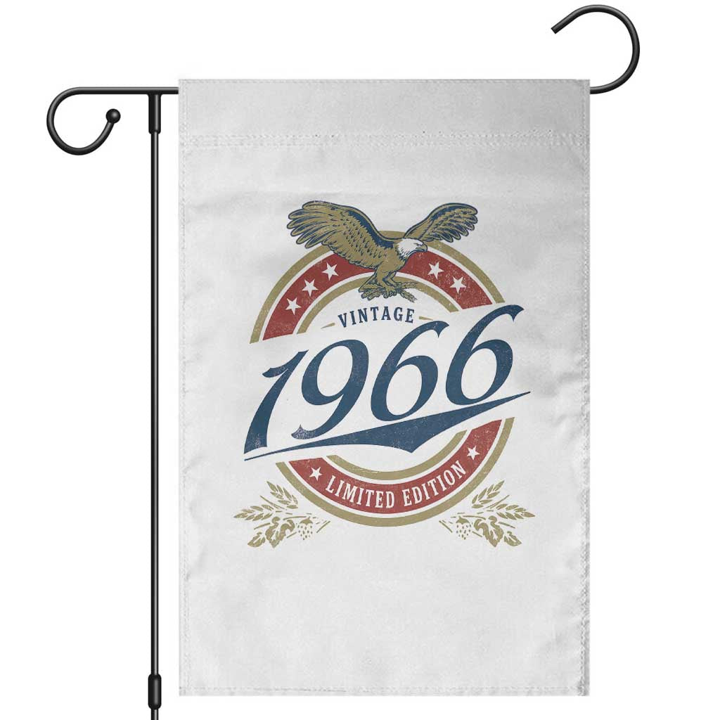 60th Birthday Beer Lover Vintage 1966 Limited Edition Garden Flag Bald Eagle TS11 White Print Your Wear