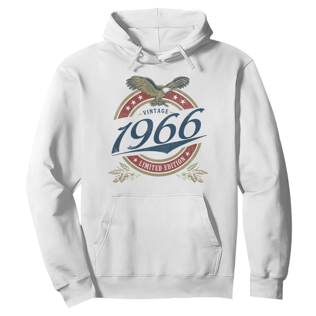 60th Birthday Beer Lover Vintage 1966 Limited Edition Hoodie Bald Eagle TS11 White Print Your Wear
