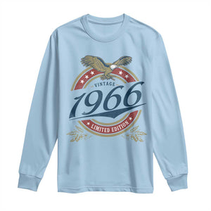 60th Birthday Beer Lover Vintage 1966 Limited Edition Long Sleeve Shirt Bald Eagle