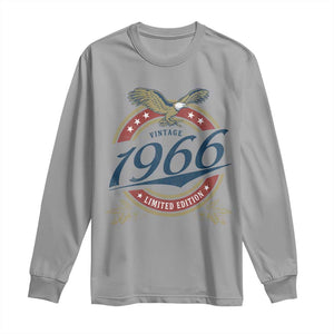 60th Birthday Beer Lover Vintage 1966 Limited Edition Long Sleeve Shirt Bald Eagle
