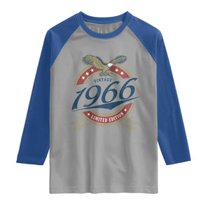 60th Birthday Beer Lover Vintage 1966 Limited Edition Raglan Shirt Bald Eagle