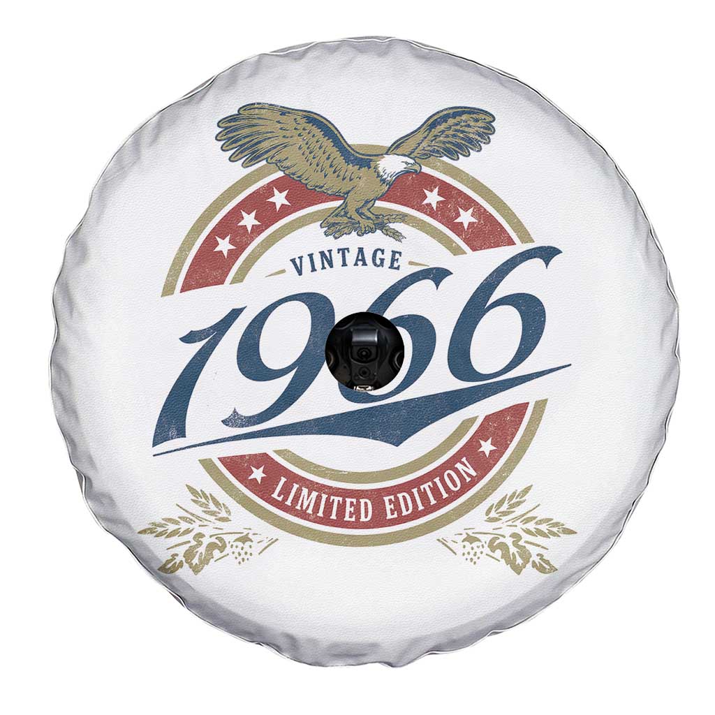 60th Birthday Beer Lover Vintage 1966 Limited Edition Spare Tire Cover Bald Eagle