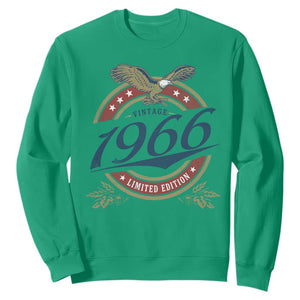 60th Birthday Beer Lover Vintage 1966 Limited Edition Sweatshirt Bald Eagle
