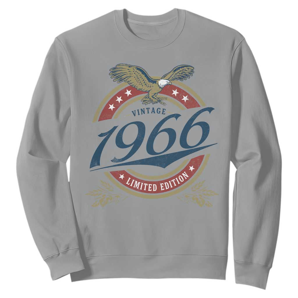 60th Birthday Beer Lover Vintage 1966 Limited Edition Sweatshirt Bald Eagle